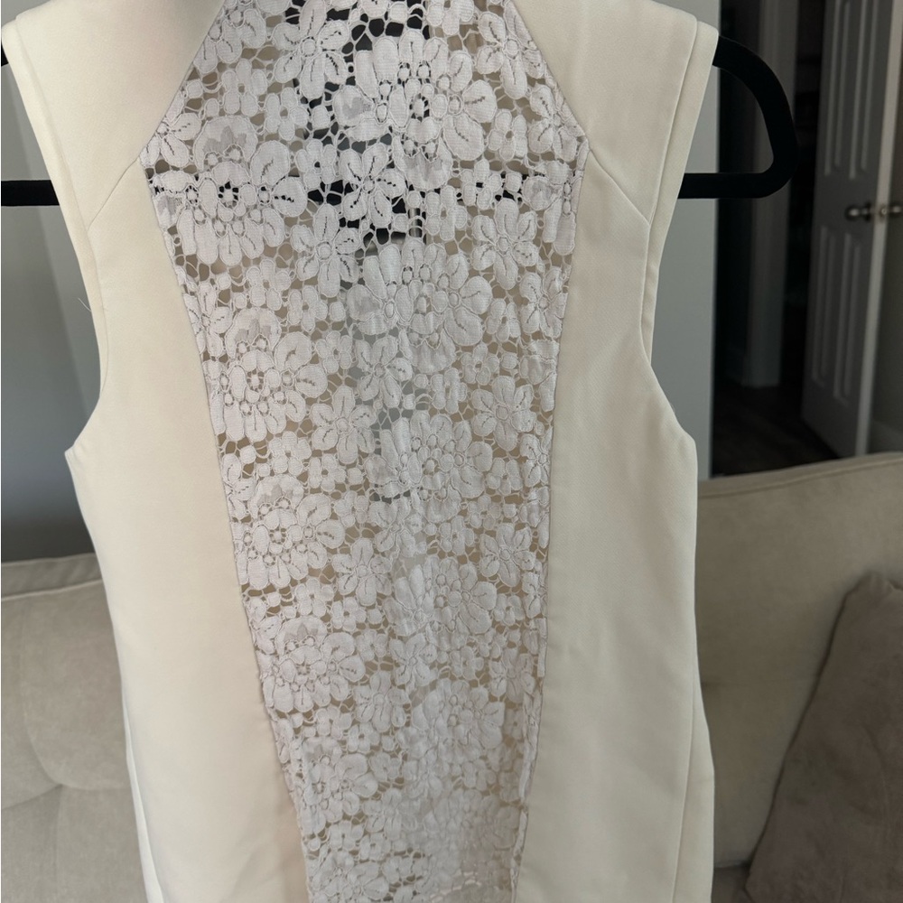 Zara White Sheath Halter Dress for Wedding Guest